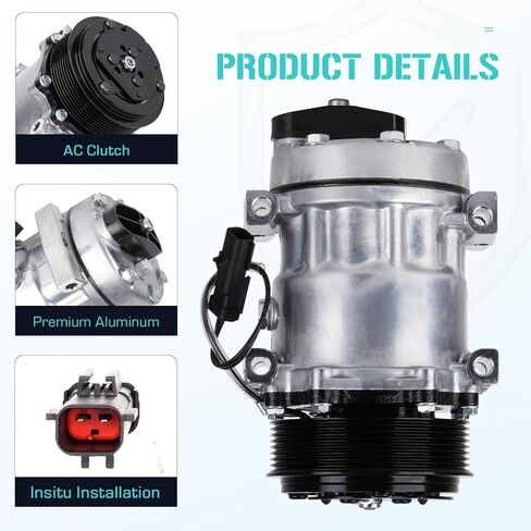 Air Conditioning AC Compressor Fit for Dodge RAM 2500 & 3500 5.9L 1994 1995 1996 1997 1998 1999 2000 2001 2002 2003 2004 2005, Air Condition automotive replacement, Only for Turbocharged, CO 4775C in Kuwait