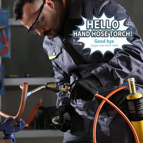 Propane Torch Hose Kit, Mapp Gas Torch Heat 3600℉ Map Gas Torch Kit Trigger Start & Heat Adjustment, Soldering Welding Torch Fuel by MAPP, Map/Pro,Propane(Includes Cylinder Clip) in Saudi Arabia