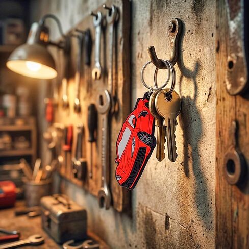 Vintage Ltd. Keychain Inspired by Corvette C8 – Soft Durable Rubber FOB – Automotive Enthusiast Accessory – Gift for Corvette Owners (Torch Red) in Saudi Arabia