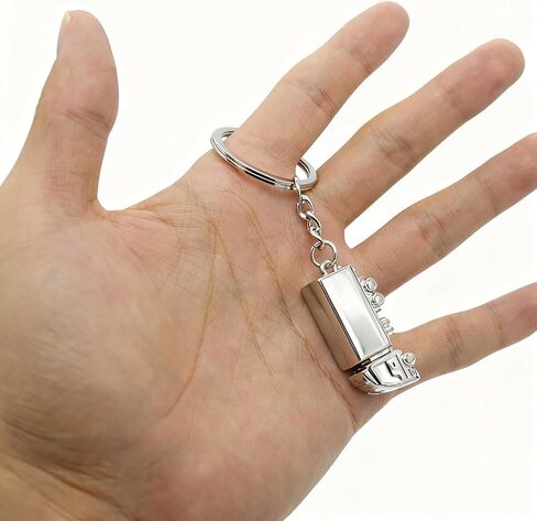 2PCS Semi Trailer Truck Keychain Bag Charms Metal Cute Freight liner Trucker Car Key Chain Ring Pendant for Men Boys in Kuwait