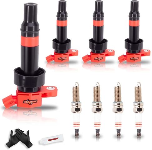 Set of 4 Upgraded Ignition Coil Pack and Iridium Spark Plugs for Hyundai Accent 2012-2020, for Hyundai V-eloster 2012-2017, 2012-2020 Kia Rio,2012-2019 Kia Soul 1.6L L4 Replaces UF652 C1803 in Saudi Arabia