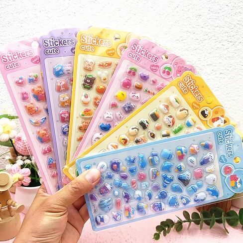 3D Puffy Stickers, 10 Sheets 500+ PCS Mini Kawaii Resin Decorative Stickers for Scrapbooking Phone Case, Notebook, Journal in Saudi Arabia