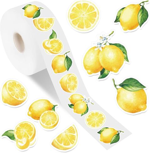 FYSUIMU 1000 Pcs Lemon Stickers Roll Summer Yellow Fruit Self Adhesive Decorative Decal Labels for Scrapbook Envelope Seals Water Bottle Laptop Decor Party Favor in Kuwait