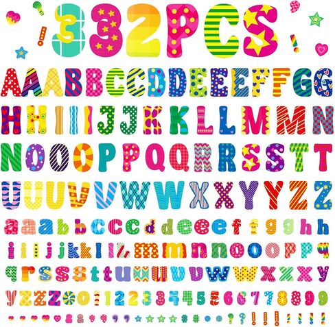 166 Pcs Letters Stickers 4 Inch, Bulletin Board Letters Self-Adhesive Vinyl Colorful Alphabet Number Sticker Letters for Poster Board Letters Classroom, Party Decor, Chalkboard Display & DIY Crafts in Saudi Arabia