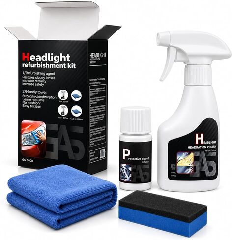 Headlight Restoration Kit Professional Ceramic Coating Headlight Cleaner for Used Car Renovation & Enhance Night Driving Safety for Families & DIY Beginners No Sanding UV Shield Lens Restorer in Saudi Arabia