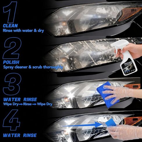Fvquhvo Headlight Restoration Kit, Headlight Oxidation Remover with UV Protection Coating, Headlight Lens Restorer & Cleaner for Yellowing & Cloudy Lenses, Headlight Polishing Kit, Quick & Easy DIY in Saudi Arabia