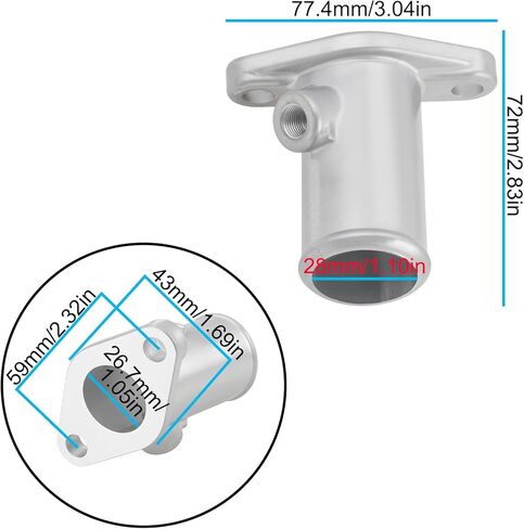 Car Coolant Thermostat Housing Water Outlet 16331-0W010 Compatible with Toyota Tacoma 4-Cyl 2.4L 2.7L 1994-2004 in Kuwait