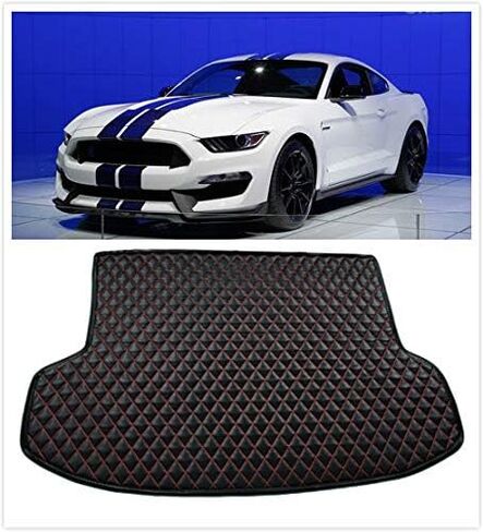 Kune Black Red Leather All Weather Cargo Liner Boot Carpet Liner Trunk Mat for Ford Mustang 2015-2019 in Saudi Arabia