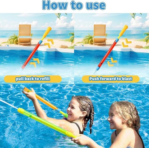 6 Pack Powerful Water Toy Guns, 16.5 Inch High Capacity Squirt Guns for Kids & Adults, Summer Swimming Pool Beach Sand Water Fighting Toys, Party Favors in Saudi Arabia