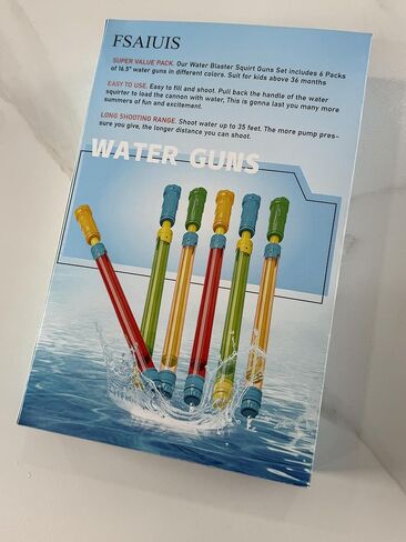 6 Pack Powerful Water Toy Guns, 16.5 Inch High Capacity Squirt Guns for Kids & Adults, Summer Swimming Pool Beach Sand Water Fighting Toys, Party Favors in Saudi Arabia