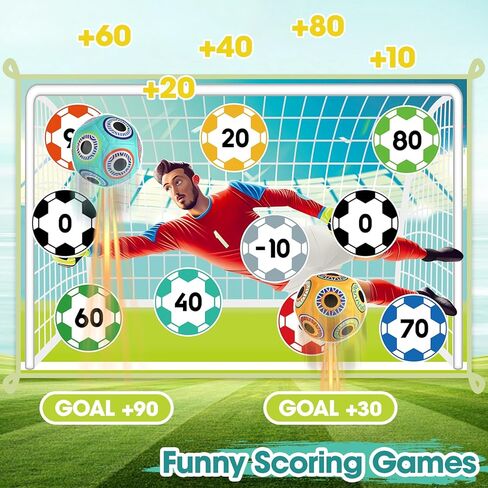 Soccer Ball Game Set Toy, Indoor Outdoor Football Game Set with 2 Velcro Balls, Foldable Flannel Goals, Christmas and Birthday Soccer Game Trainer Ball Set for Boys Girls 5 6 7 8 Year Old in Saudi Arabia