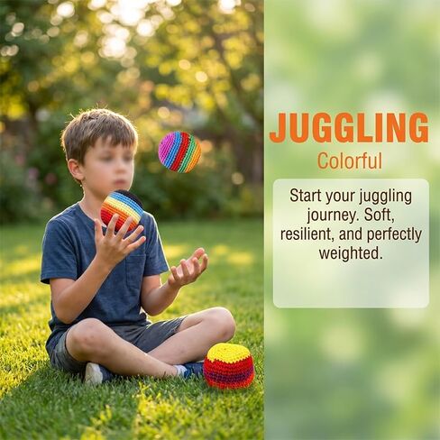 6 عبوات من أكياس هاكي لحقائب القدم، وأكياس كروشيه للقدم، وكرات شعوذة متعددة الألوان، ومجموعة كرات الركل للأنشطة الخارجية وألعاب الخدع in Kuwait