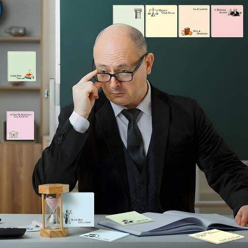Lawyer Sticky Notes Gifts - 9 PCS Funny Attorney Notepads 3x3 Inches, Lawyer Gifts for Women Men, Law Self-Stick Memo Pads, Legal School Office Supplies for Students Coworkers (450 Sheets) in Kuwait