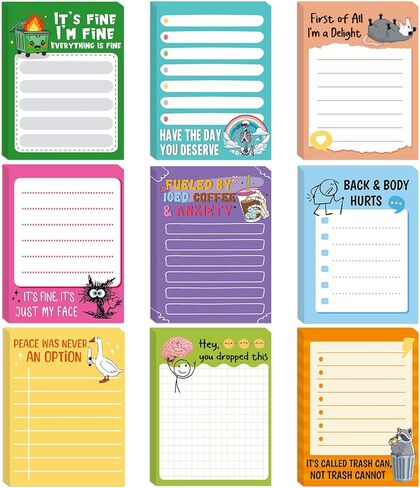 Lawyer Sticky Notes Gifts - 9 PCS Funny Attorney Notepads 3x3 Inches, Lawyer Gifts for Women Men, Law Self-Stick Memo Pads, Legal School Office Supplies for Students Coworkers (450 Sheets) in Kuwait