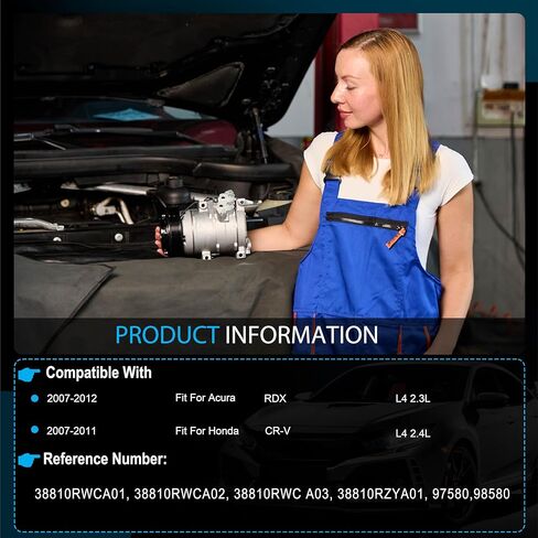 AC Compressor with Clutch Compatible with Honda CR-V 2007-2011, Acura RDX 2007-2012 in Saudi Arabia
