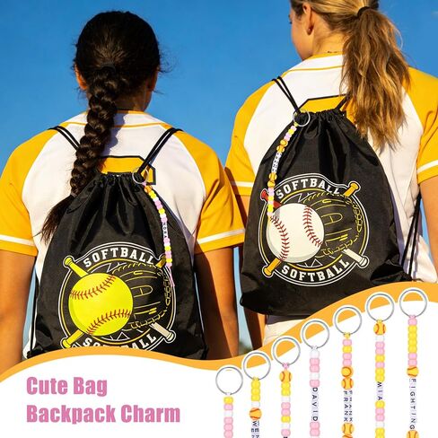 564 Pcs DIY Bead Keychain Kit – Softball Theme Key Chain Making Craft Set with Letter Beads, Metal Key Rings for Sports Party Favors Team Gifts Backpack Accessories in Saudi Arabia
