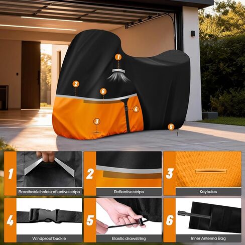 Waterproof Motorcycle Cover for Kawasaki Ninja 400/500/650 Z900 ZX6R (No Trunk Models), 420D Oxford Cloth Heavy Duty Motorbike Cover for Snow Rain UV Dust All Weather Outdoor Protection in Saudi Arabia