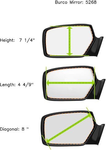 Fits 07-12 Rondo Right Passenger Convex Mirror Glass Lens w/Adhesive USA no Backing Plate in Kuwait