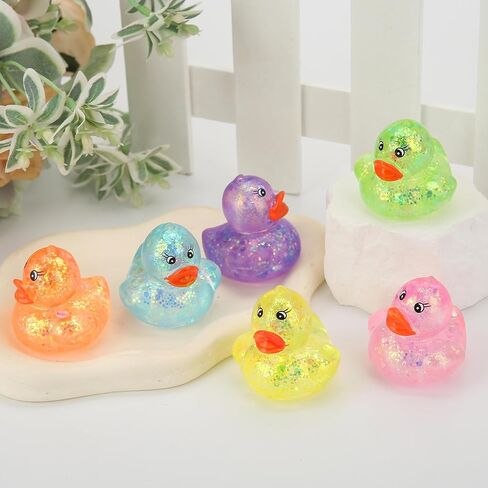 12 Pcs Gliter Mini Duck Squishy, Cute Colorful Slow Rise Fidget Stress Balls for Adult Sensory Ducks for Gifts Office Stocking Stuffer ADHD Autism Anxiety Relief in Saudi Arabia