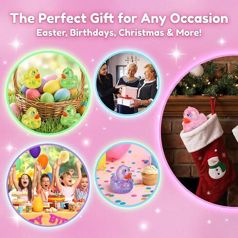 12 Pcs Gliter Mini Duck Squishy, Cute Colorful Slow Rise Fidget Stress Balls for Adult Sensory Ducks for Gifts Office Stocking Stuffer ADHD Autism Anxiety Relief in Saudi Arabia