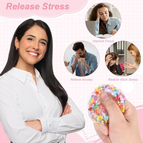 DIY Bead Squishy Stress Ball Making Kit: 15 TPR Skins, 4.2oz Fillers, Vacuum Tool & 20 Cable Ties for ASMR Anxiety Relief, Crunchy Sensory Toys (Bead Set) in Saudi Arabia