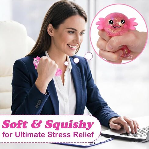 axolotl اسفنجي الكرة الإجهاد، axolotls squishies تململ الإجهاد الكرة، لطيف squishies axolotls لعبة، الحيوان الإجهاد الإغاثة axolotl اللعب، بسط ضغط اللعب هدية عيد ميلاد الحزب (الوردي) in Kuwait