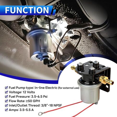 مضخة وقود كهربائية مطورة P4600HP SP8117 بديلة للسيارات 12 فولت (تشمل القفازات) متوافقة مع بنزين الإيثانول والميثانول والديزل in Kuwait