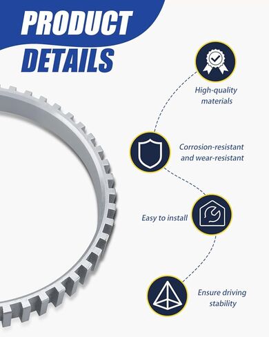 ABS Wheel Speed Sensor Tone Ring Fit for Ford E-Transit Base, Fit for Transit 150 250 350 Base, Replacement BK3Z-2C189-A in Kuwait