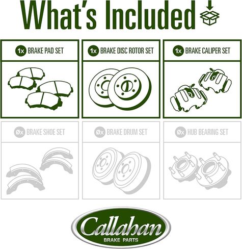 Callahan Brake Parts Brake Kit for Saab 9-7x 2005 Front Drilled and Slotted Brake Rotors with Ceramic Brake Pads and Brake Calipers CLHCCD111503B in Kuwait
