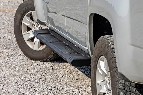 ألواح تشغيل من الألومنيوم Rough Country HD2 لسيارة Chevy Colorado & GMC Canyon (2015-2025) - كابينة طاقم - 5 بوصات واسعة غير قابلة للانزلاق، سهلة التركيب بمسامير in Kuwait