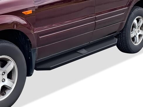 Tuxtreme 6 بوصة (نمط مسطح مطلي بمسحوق من الفولاذ المقاوم للصدأ باللون الأسود) لوحات للجري وقضبان جانبية وخطوات جانبية متوافقة مع Honda Pilot 2003-2008 وAcura MDX 02-06 in Kuwait