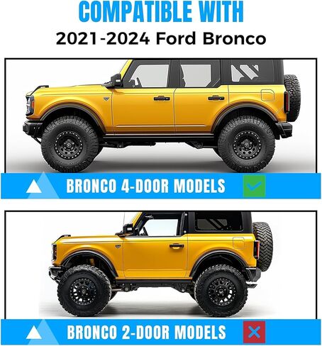 KUAFU Running Boards Side Step Compatible with 2021-2025 Ford Bronco 4-Door Step Bars Tube Nerf Bar Black Powder Coated in Kuwait