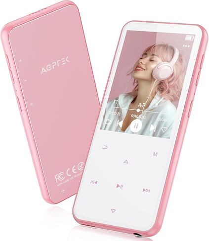 AGPTEK 64GB MP3 Player with Bluetooth, M3 2.4'' Player with Speaker | with FM Radio, Touch Buttons, Supports Up to 128GB(Purple) in Saudi Arabia