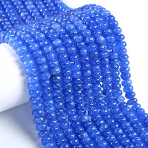 76pcs 5x8mm Natural Stone Colored Tourmaline Rondelle Spacer Loose Beads Abacus Disk Stone Round Loose Gemstone Beads for Jewelry Making DIY Bracelet Necklace in Saudi Arabia
