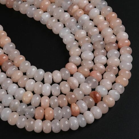 76pcs 5x8mm Natural Stone Colored Tourmaline Rondelle Spacer Loose Beads Abacus Disk Stone Round Loose Gemstone Beads for Jewelry Making DIY Bracelet Necklace in Saudi Arabia