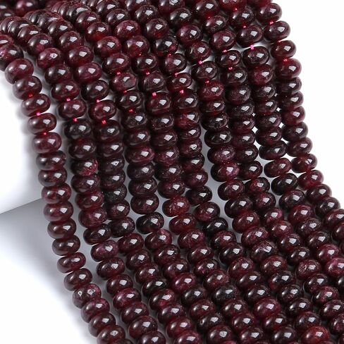 76pcs 5x8mm Natural Stone Colored Tourmaline Rondelle Spacer Loose Beads Abacus Disk Stone Round Loose Gemstone Beads for Jewelry Making DIY Bracelet Necklace in Saudi Arabia