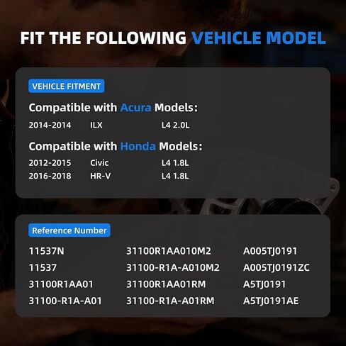 11537N Alternator Compatible with Honda Civic 2012-2015, Acura ILX 2014, Honda HR-V 2016-2018, Automotive Replacement Alternators 6-Groove Pulley Replace# 11537N,11537,31100R1AA01,A005TJ0191 in Saudi Arabia