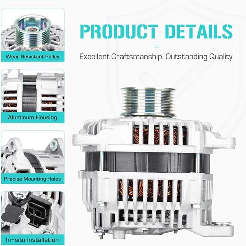 New Alternator Fits for Infiniti QX56 5.6L 2004-2006, Fits for Nissan Armada 5.6L 2005 2006, for Pathfinder 2006, Fit for Titan 5.6L 2004-2006, 400-44059, LR1130-701 in Kuwait