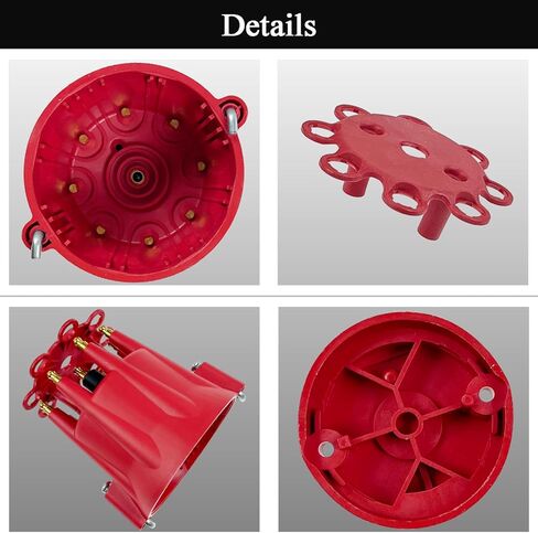 84335 HEI Ignition Distributor Cap and Rotor Kit - Replacement for Pro Billet Distributor, Universal 8-Cylinder Male Pro Series (Red) in Saudi Arabia