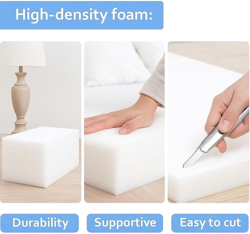 1 x 18 x 18 Upholstery High Density Craft Foam Sheets Replacement Square Cut to Size Cushion Chair Padding, Suitable for Shipping, Packing, Cushion Foam, Mailing, Cosplay in Kuwait