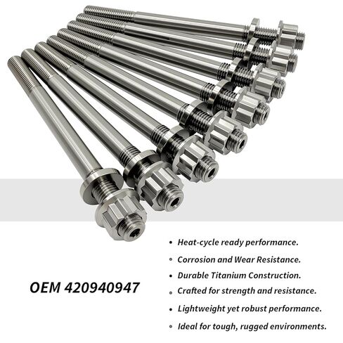 Titanium Cylinder Bolt Heavy Duty Head Studs Kit & MLS Head Gasket Kit for Can Am Maverick X3 Max 4x4 Turbo X3 900 OEM #420431816 42094094 in Kuwait