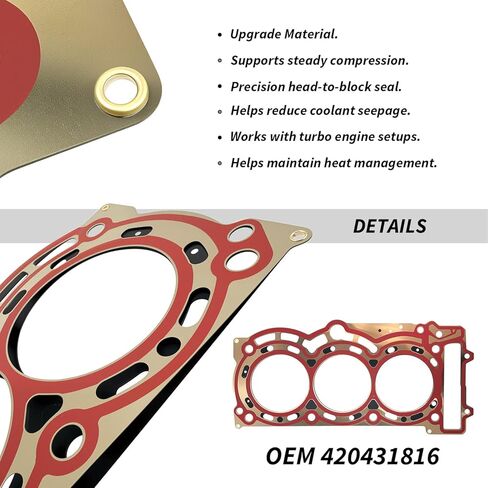 Titanium Cylinder Bolt Heavy Duty Head Studs Kit & MLS Head Gasket Kit for Can Am Maverick X3 Max 4x4 Turbo X3 900 OEM #420431816 42094094 in Kuwait