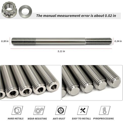 Titanium Cylinder Bolt Heavy Duty Head Studs Kit & MLS Head Gasket Kit for Can Am Maverick X3 Max 4x4 Turbo X3 900 OEM #420431816 42094094 in Kuwait
