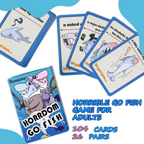 Horrible Go Fish Game for Grown Up - Horrdom Go Fish, 2+ Players, 104 Cards, 10+ Minutes, 26 Pairs, Card Games for Grown Ups You've Always Wanted Party Fun in Kuwait
