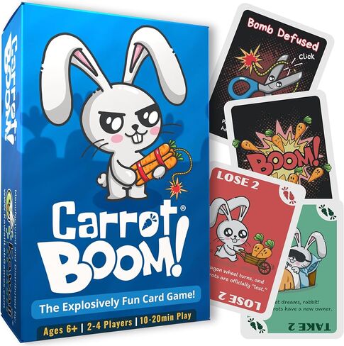 KAWAII LAB GAMES Carrot Boom Family Card Game for Kids, Teens & Adults | Quick & Easy Game Night Fun | Pure Luck, No Strategy | Ages 6+ | 2-4 Players | 10-15 Min in Saudi Arabia