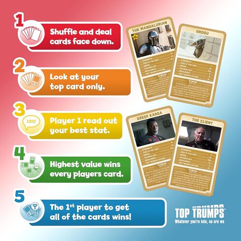 لعبة بطاقات Top Trumps Star Wars Mandalorian - ألعاب عائلية للأطفال والكبار - ألعاب تعليمية - ألعاب بطاقات للأطفال لأكثر من لاعبين - ألعاب حرب الأطفال - ألعاب بطاقات للعائلات - حروب البطاقات - للأطفال الذين تزيد أعمارهم عن 12 عامًا in Kuwait