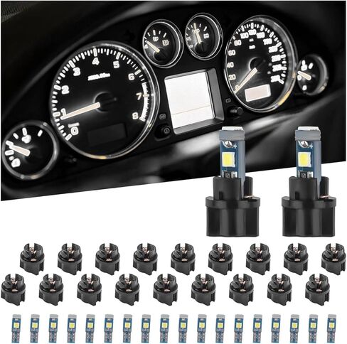 20PCS 12V Car LED Dash Lights,300LM Super Bright Instrument Cluster Bulbs Kit with Twist Lock Socket,Universal Dash Lights for Car Interior Automotive Dashboard AC Control Panel in Kuwait