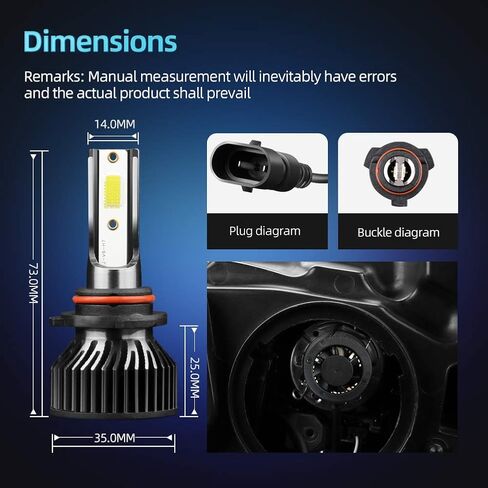 Compatible For Honda Civic High and Low Beams 2016 2017 2018 2019 2020 2021 2022, 20000LM Super Bright Hi/Lo Light Bulbs Combo, 6000K White, 800% Brightness, Plug n Play, Pack of 4 in Saudi Arabia