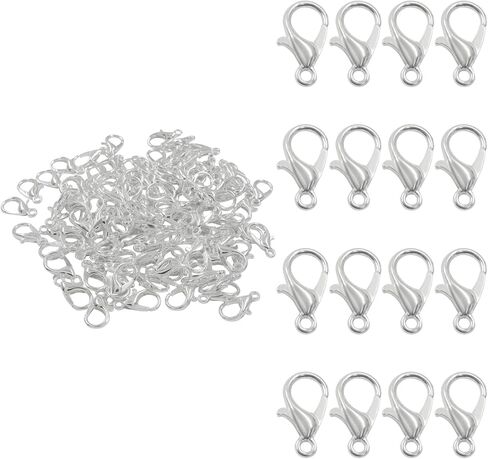 Bivethoi 100PCS Lobster Claw Clasps, 16mm Metal Alloy Small Lobster Clip Jump Rings, Silver Jewelry Clasps for Handmade Necklace/Bracelet DIY Jewelry Making(Gold) in Saudi Arabia