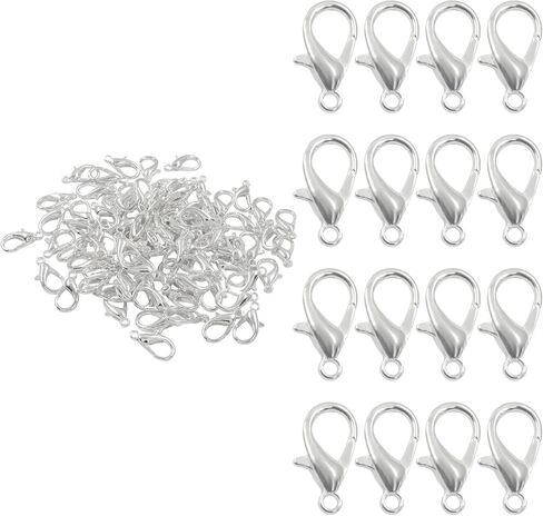 Bivethoi 100PCS Lobster Claw Clasps, 16mm Metal Alloy Small Lobster Clip Jump Rings, Silver Jewelry Clasps for Handmade Necklace/Bracelet DIY Jewelry Making(Gold) in Kuwait